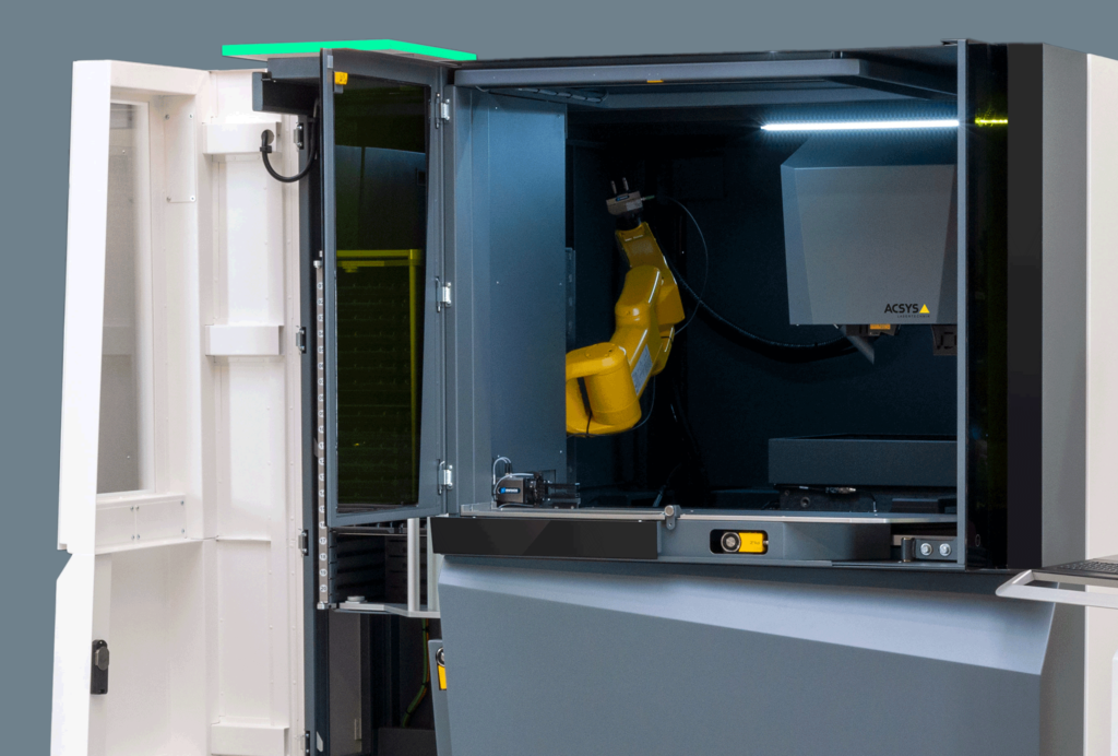 Robotics and fully automatic pallet handling are integrated as standard in the MULTISHIFT from ACSYS.