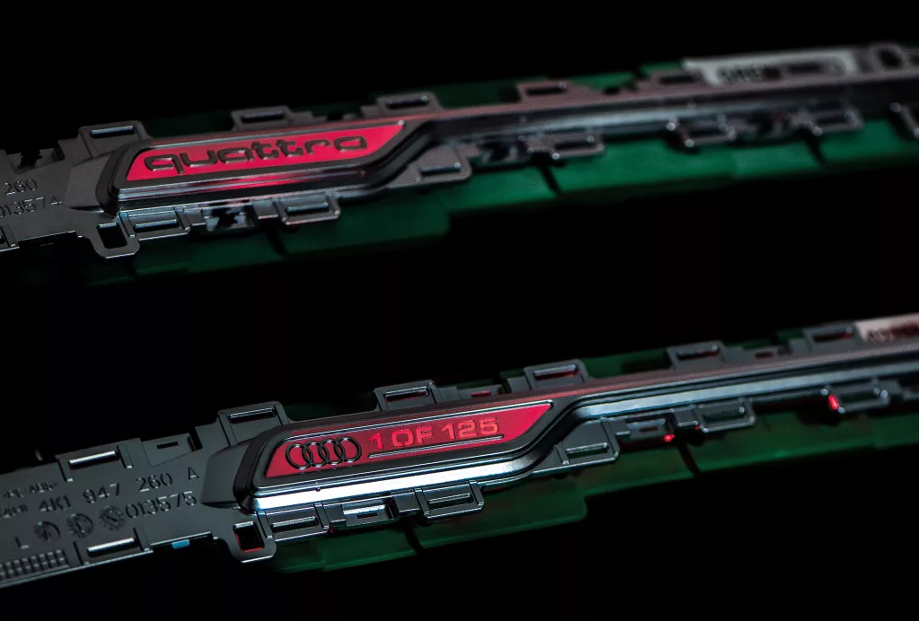 Tag/Nacht-Design durch selektive Laserablation von Lacken oder anderen Deckschichten (Folien, Chrom, etc.)